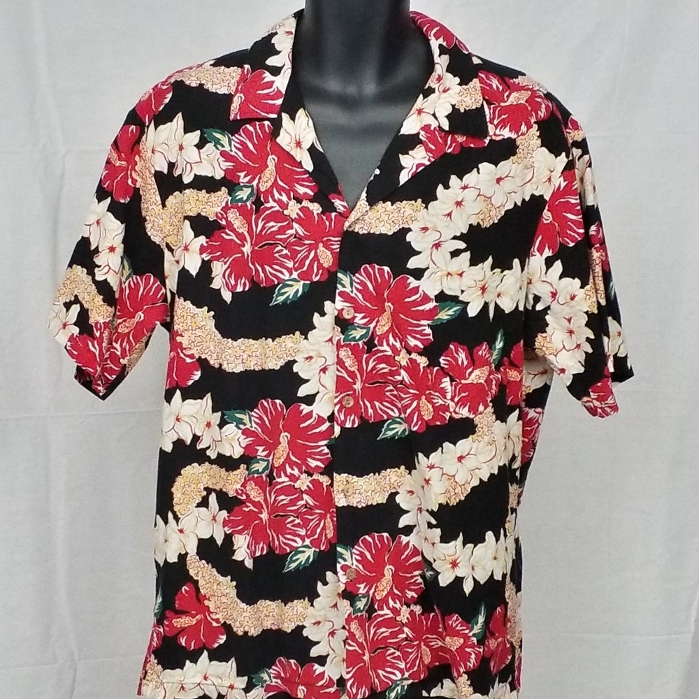 Hilo Hattie Mens Hawaiian XL Floral Lei Shirt